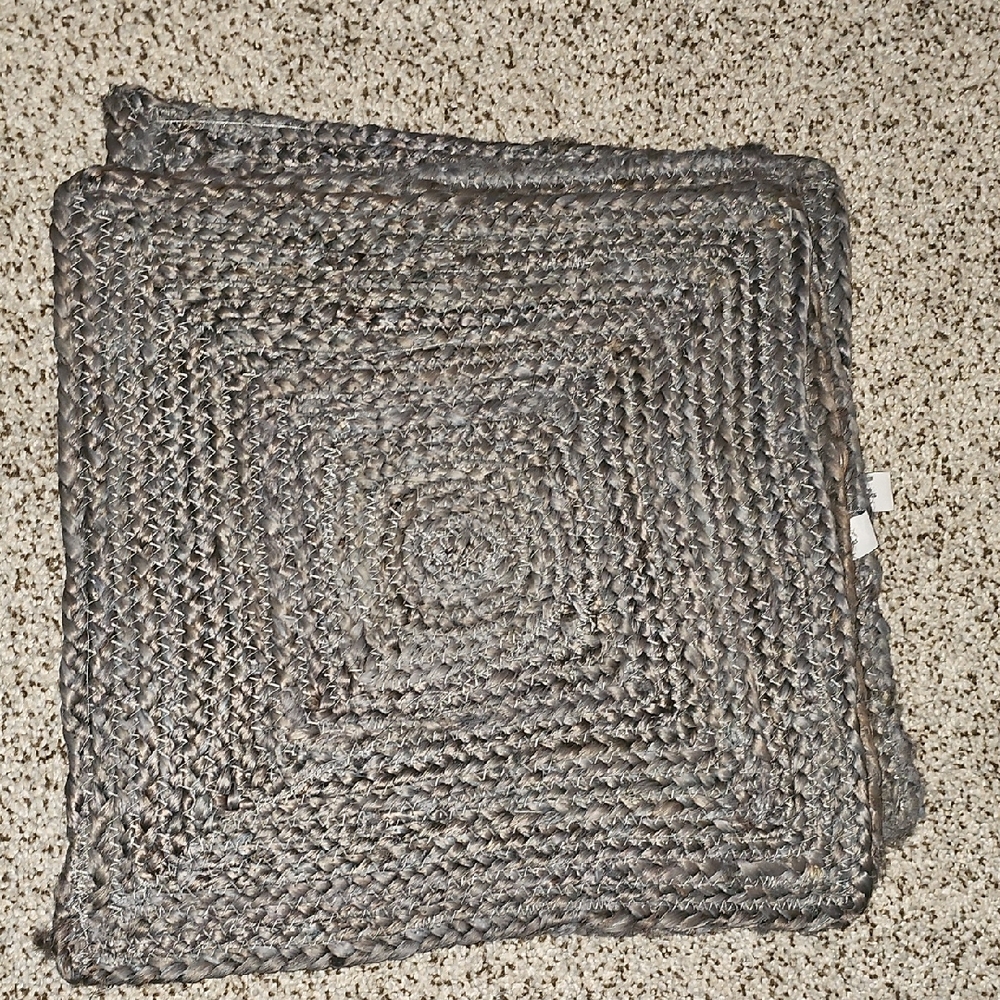 4 Handwoven Gray Square Sisal Placemats The Farmhouse Rachel Ashwell